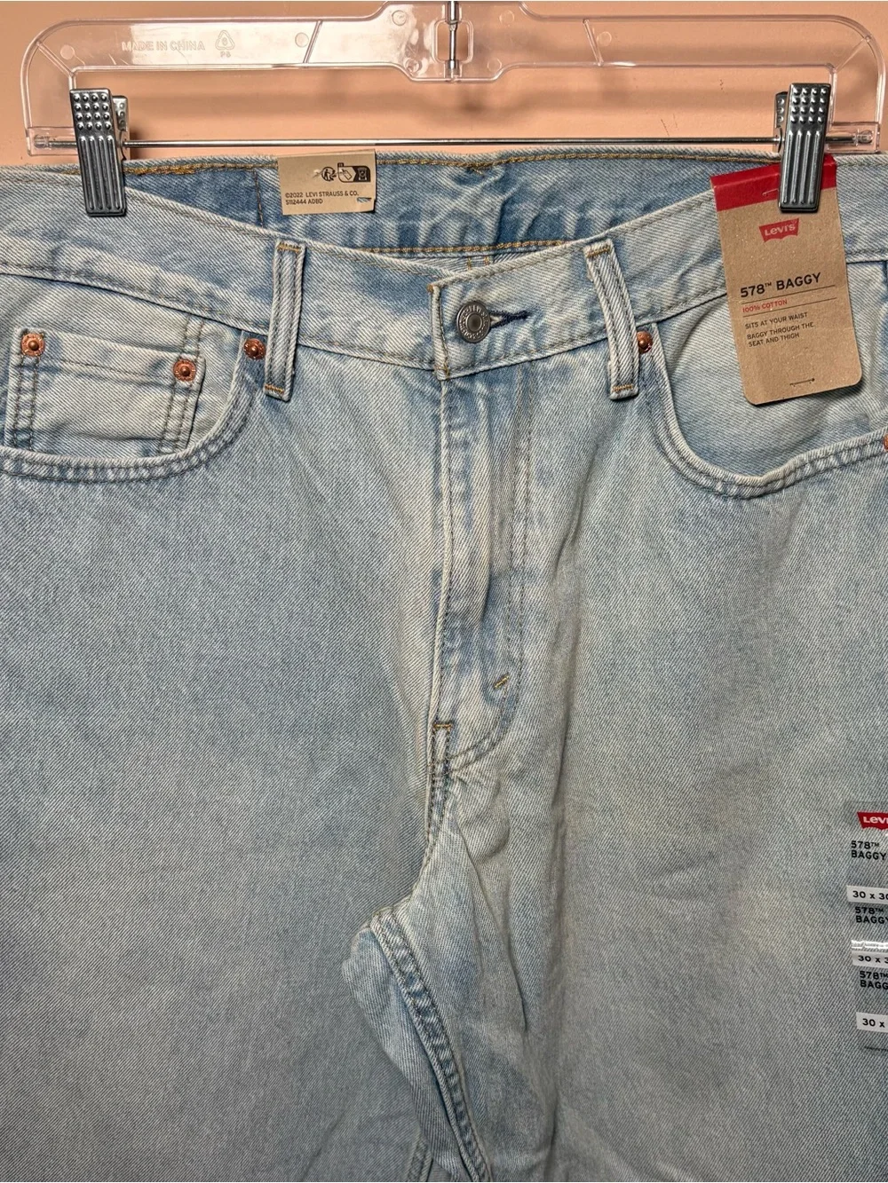 Levi’s 578 Baggy Jeans Men’s 30x30 NWT Light Wash Denim